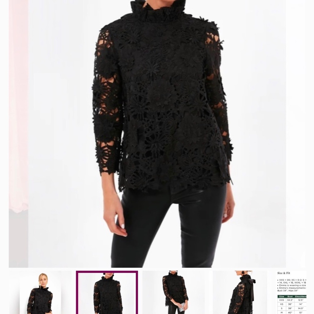 TUCKERNUCK Black Giupire lace top. Brand new with tags size XL